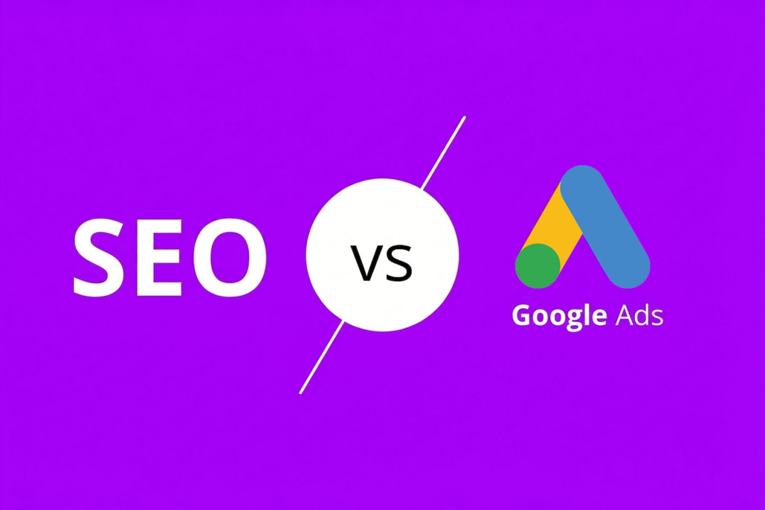 SEO vs Google Ads comparison image helping small businesses choose between organic SEO and paid Google Ads marketing strategies in 2026.
